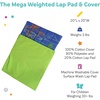 image:imageMega Weighted Lap Pad and Cover  Large Weighted Lap Pad for Kids with Washable Cover  Sensory Tool for Children with Special Needs  20 x 20 Inches  for Children 30 lb Lap Pad and Cover